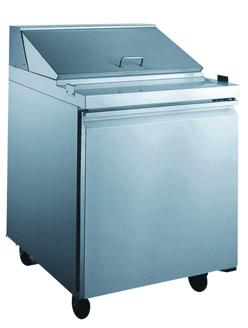 27-inch Single Door Refrigerated Prep Table with 5.65 cu. ft. capacity